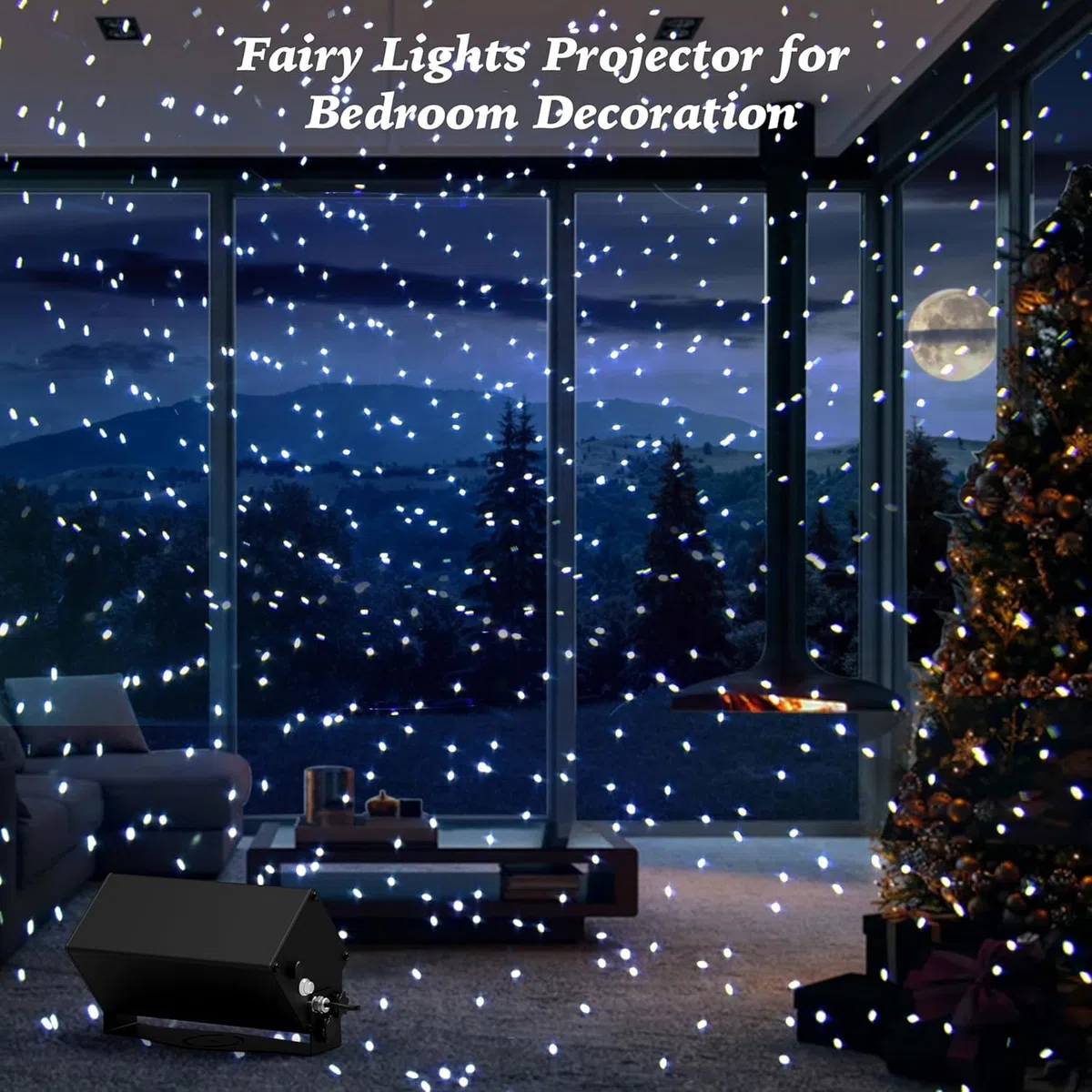 Luces de proyector navideñas impermeables, luz de luciérnaga móvil con control remoto, velocidad de movimiento ajustable y ciclo de sincronización, distancia de lanzamiento de 5 a 20 m, para patio