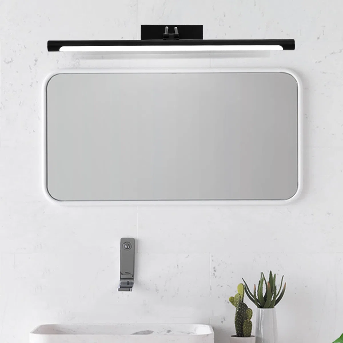 Lámparas De Espejo De Baño Luces Delanteras De Espejo Led, Nórdico Moderno Minimalista Antiniebla Baño Bañera Mural Tocador Lámpara De Gabinete De Maquillaje, Ángulo De Irradiación Ajustable Luz De