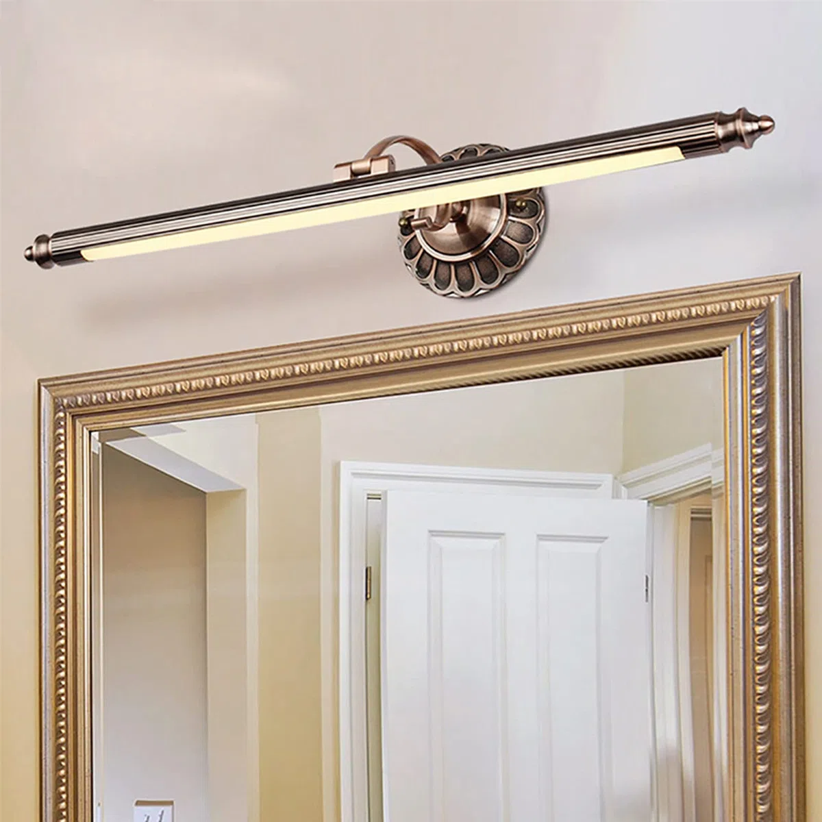 Lámparas De Espejo De Baño Luces Delanteras De Espejo Led, Baño Americano Mural De Hotel Tocador De Niebla Impermeable Tira Larga Maquillaje Espejo De Ahorro De Energía Lámpara De Gabinete Luz De