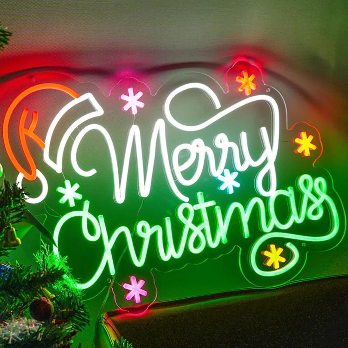 Letrero De Neón De Feliz Navidad, Letreros Navideños Con Luz LED, Letrero Luminoso Para Decoración Interior, 12 V, Decoración De Pared, Fiesta De Navidad, Para Fiesta En Interiores, Bar, Club