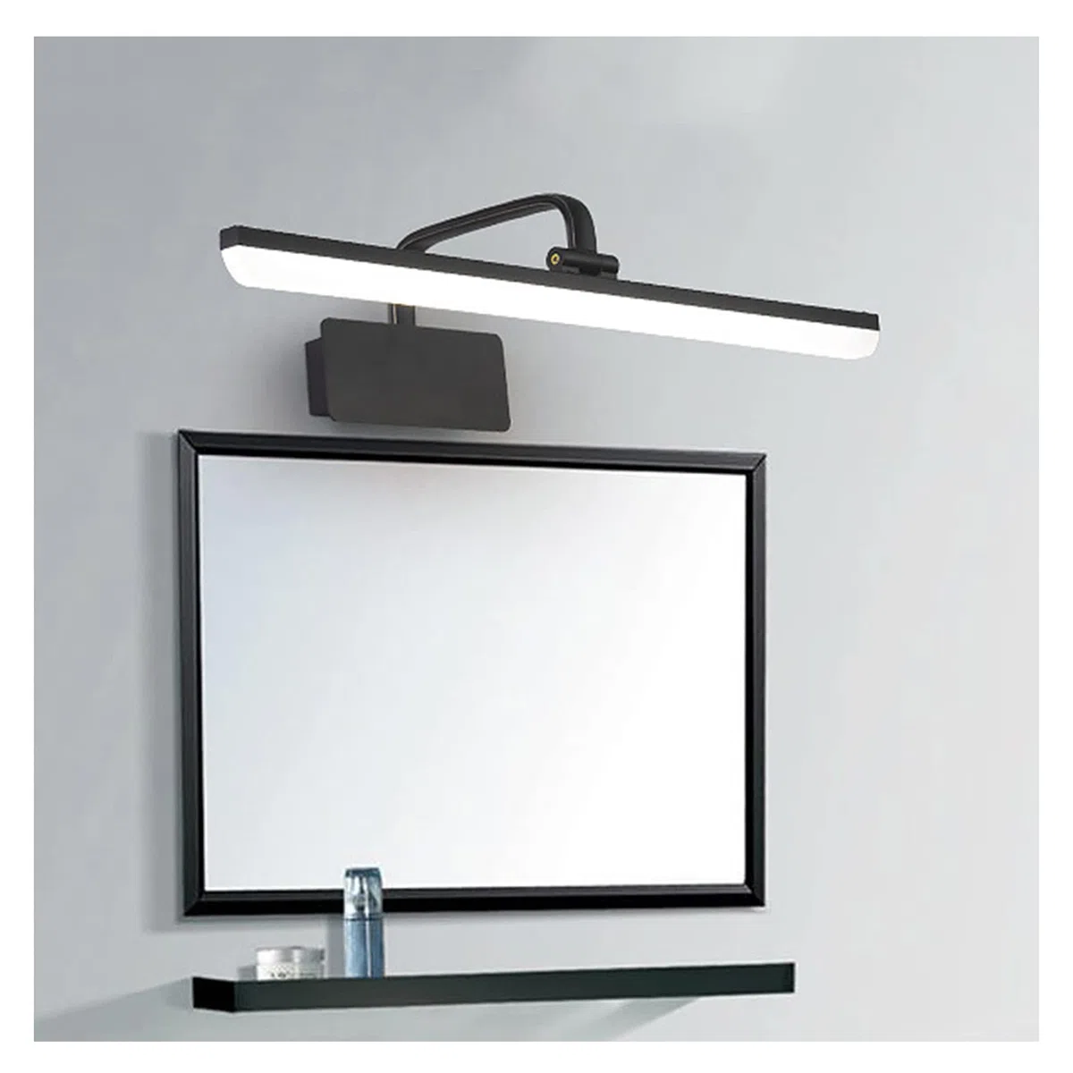 Lámparas De Espejo De Baño Negro 43/56/72 Cm Luz Delantera De Espejo Simple Moderno Hogar Apartamento Baño Bañera Tocador Maquillaje Led Espejo Gabinete Lámpara Luz De Pared/Luz De Tres Colores/43 Cm