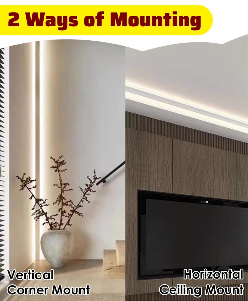 Genérico Perfil LED de iluminación para Salas de Estar, hoteles, centros comerciales y teatros - Decoración de molduras, 1-10 m (850 cm/334,6 pulgadas/27,9 pies) - Solución de iluminación Interior el