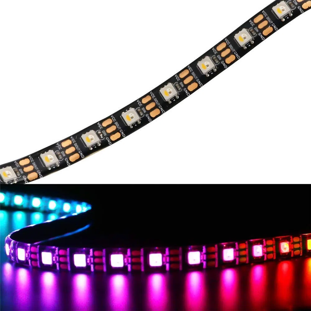 ws2812b rgbww sk6812 5 V 5 m 144 LED ip65 tira LED, tira LED inteligente direccionable individualmente, PCB blanco