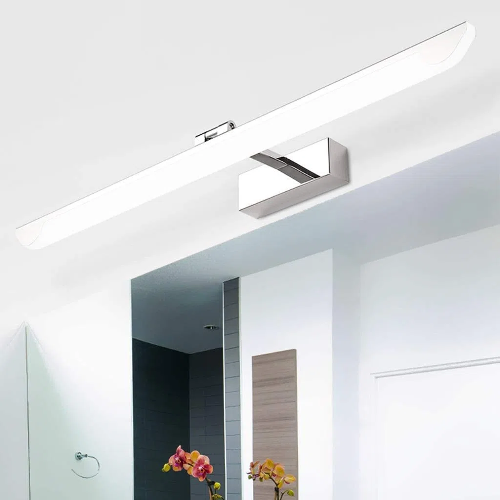 Lámpara de espejo, luz frontal de espejo, luz LED para baño, espejo de gabinete, lámpara de maquillaje, lámpara de pared antivaho moderna y sencilla (color: luz blanca, tamaño: 53 cm), lámpara de