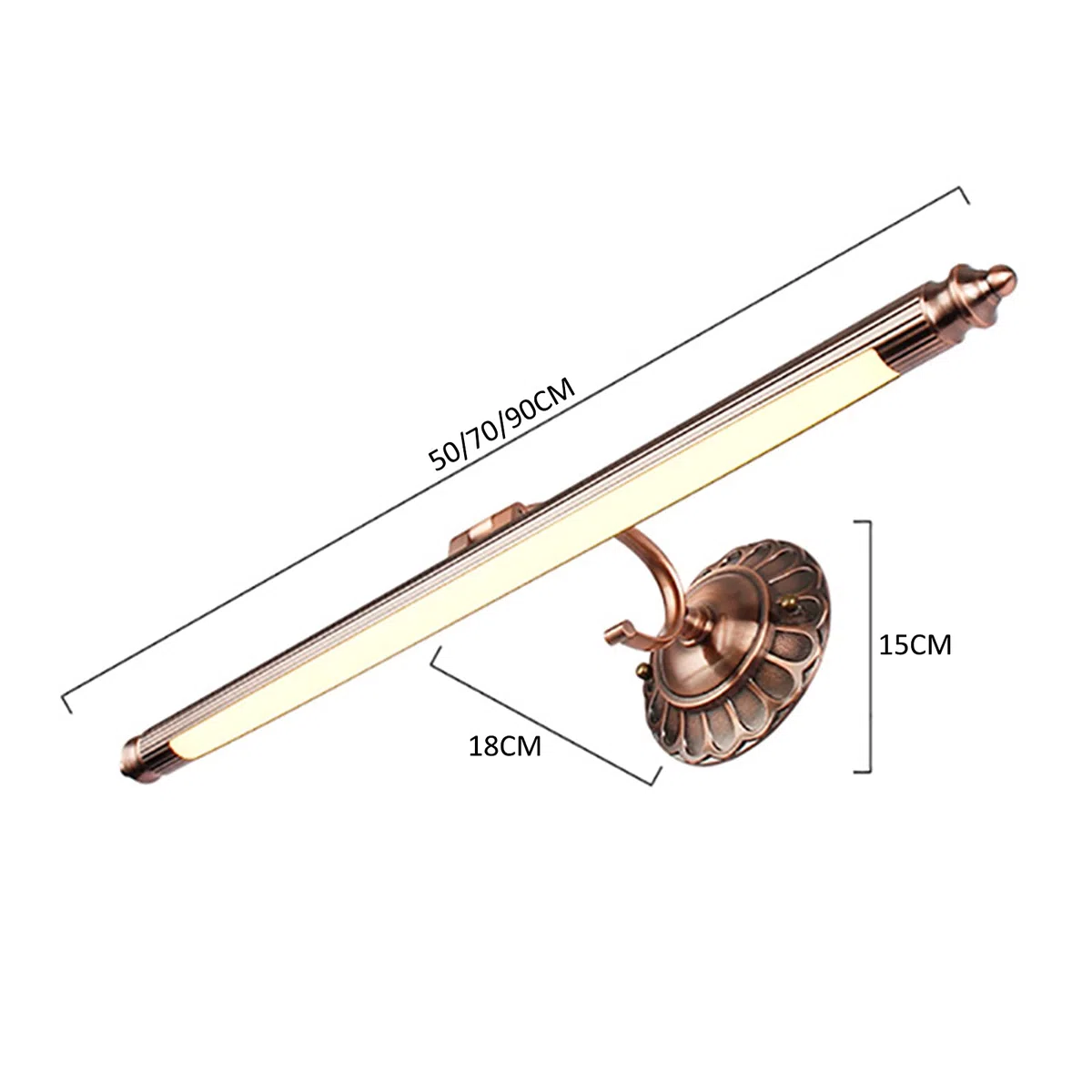 Lámparas De Espejo De Baño Luces Delanteras De Espejo Led, Baño Americano Mural De Hotel Tocador De Niebla Impermeable Tira Larga Maquillaje Espejo De Ahorro De Energía Lámpara De Gabinete Luz De