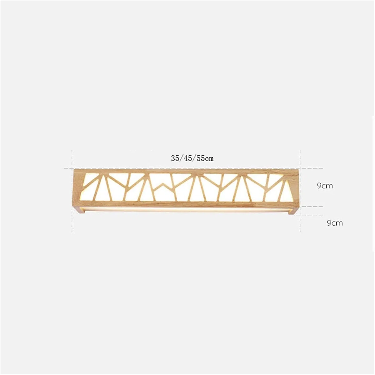 Espejo de luz LED, Espejo de Madera, luz Frontal, Espejo de tocador, Accesorio de iluminación para tocador de baño, Aplique de Pared (Color: luz cálida, tamaño: 35 cm), lámpara de Pared para