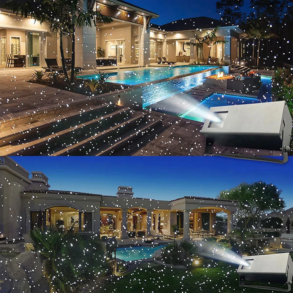 Luces de proyector navideñas impermeables, luz de luciérnaga móvil con control remoto, velocidad de movimiento ajustable y ciclo de sincronización, distancia de lanzamiento de 5 a 20 m, para patio