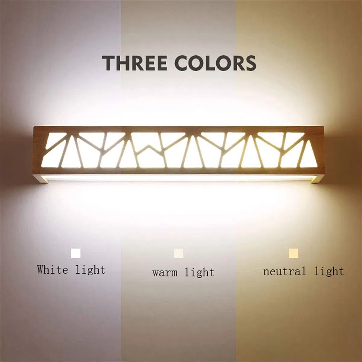 Espejo de luz LED, Espejo de Madera, luz Frontal, Espejo de tocador, Accesorio de iluminación para tocador de baño, Aplique de Pared (Color: luz cálida, tamaño: 35 cm), lámpara de Pared para