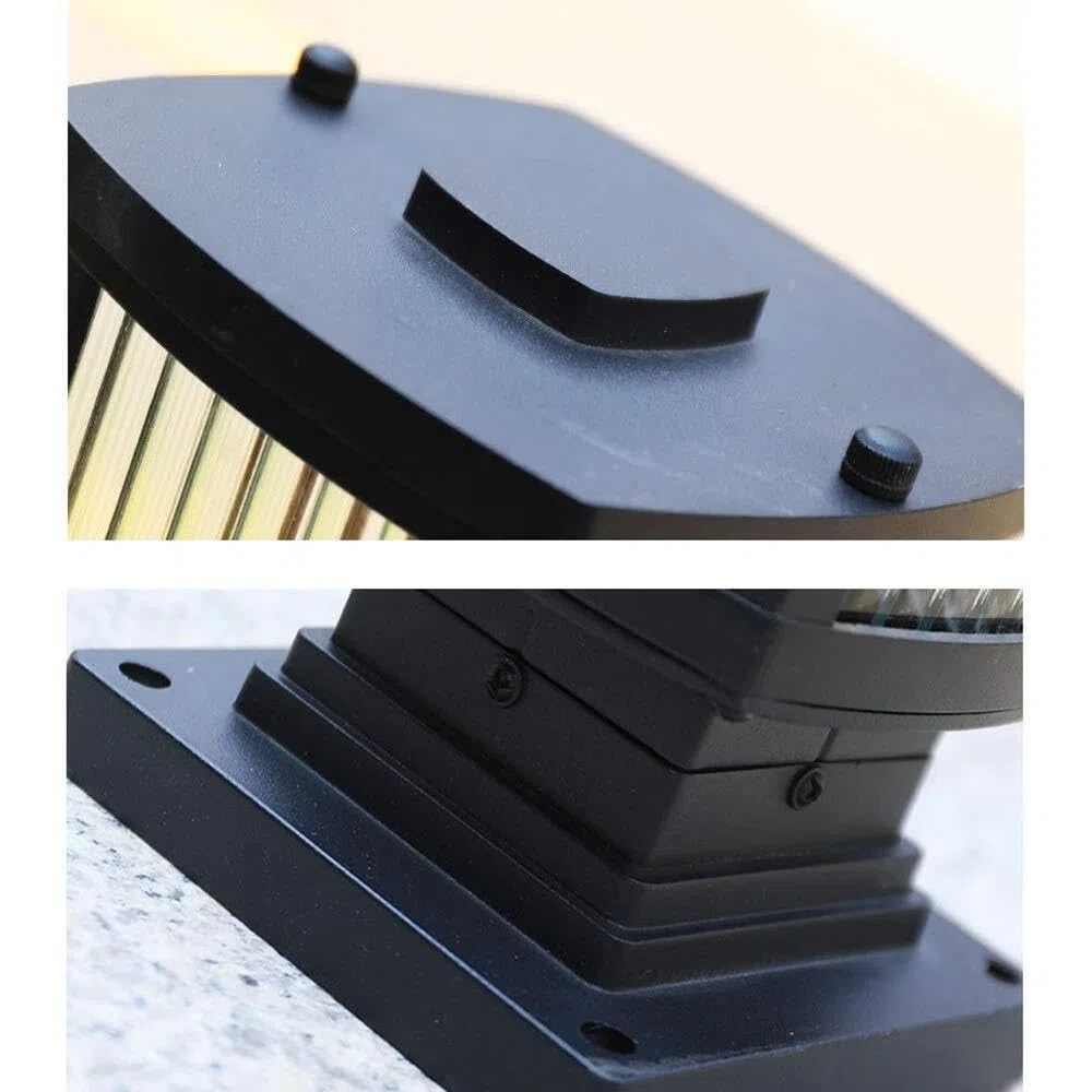 Farola Exterior Para Valla Poste De Luz Exterior De Aluminio Y Vidrio, E27, Resistente Al Agua, Para Jardín, Patio, Villa, Lámpara De Pilar, Lámpara De Columna De Porche Europea Luz De Columna(18*35.5