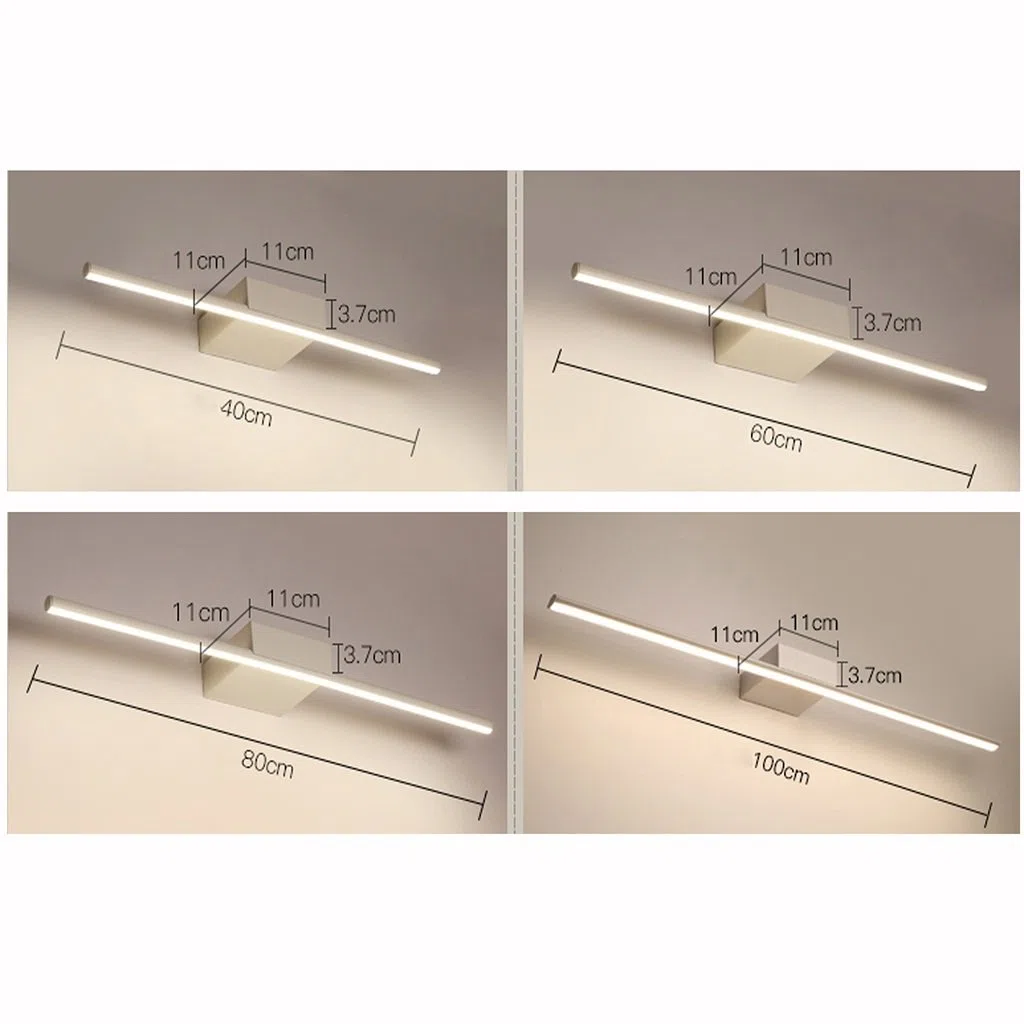 Lámparas de Espejo de baño Espejo de luz Delantera Espejo de luz Delantera Luces de Maquillaje de led Blanco Luz de tocador de baño Iluminación de Pared Impermeable antiniebla/Tubo Redondo