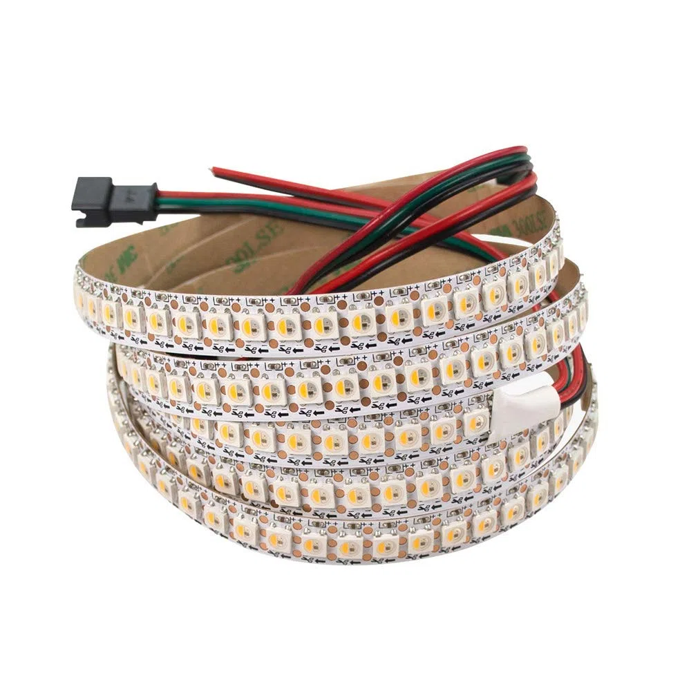 ws2812b rgbww sk6812 5 V 5 m 144 LED ip65 tira LED, tira LED inteligente direccionable individualmente, PCB blanco