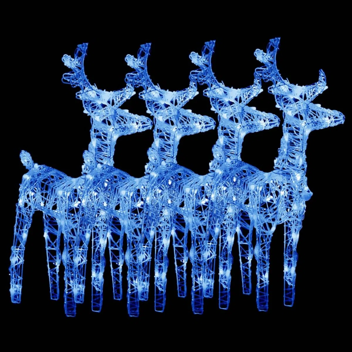 ARKEM Renos de Navidad 4 Unidades 160 LED Azul acrílico Renos NavideñOs Decorativos Exterior
