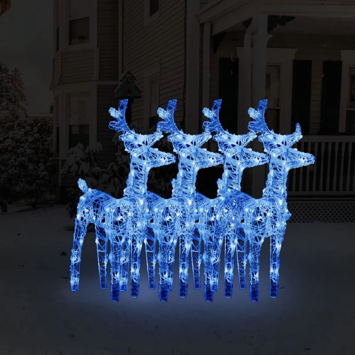 ARKEM Renos de Navidad 4 Unidades 160 LED Azul acrílico Renos NavideñOs Decorativos Exterior