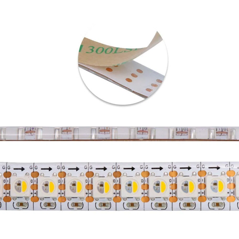 ws2812b rgbww sk6812 5 V 5 m 144 LED ip65 tira LED, tira LED inteligente direccionable individualmente, PCB blanco