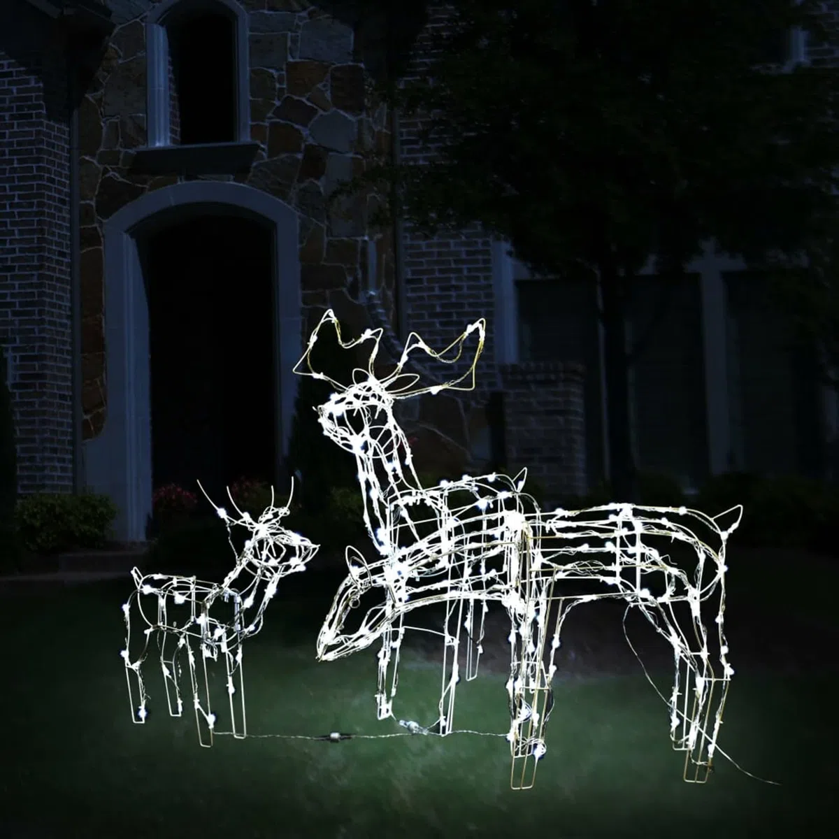 LAPOOH Renos de Navidad de Luces 229 Leds 3 Piezas, Figuras LED, Decoracion Navidad Exterior, Figura Luz Navidad, Reno Luminoso Exterior, Navidad Exterior Figuras51011