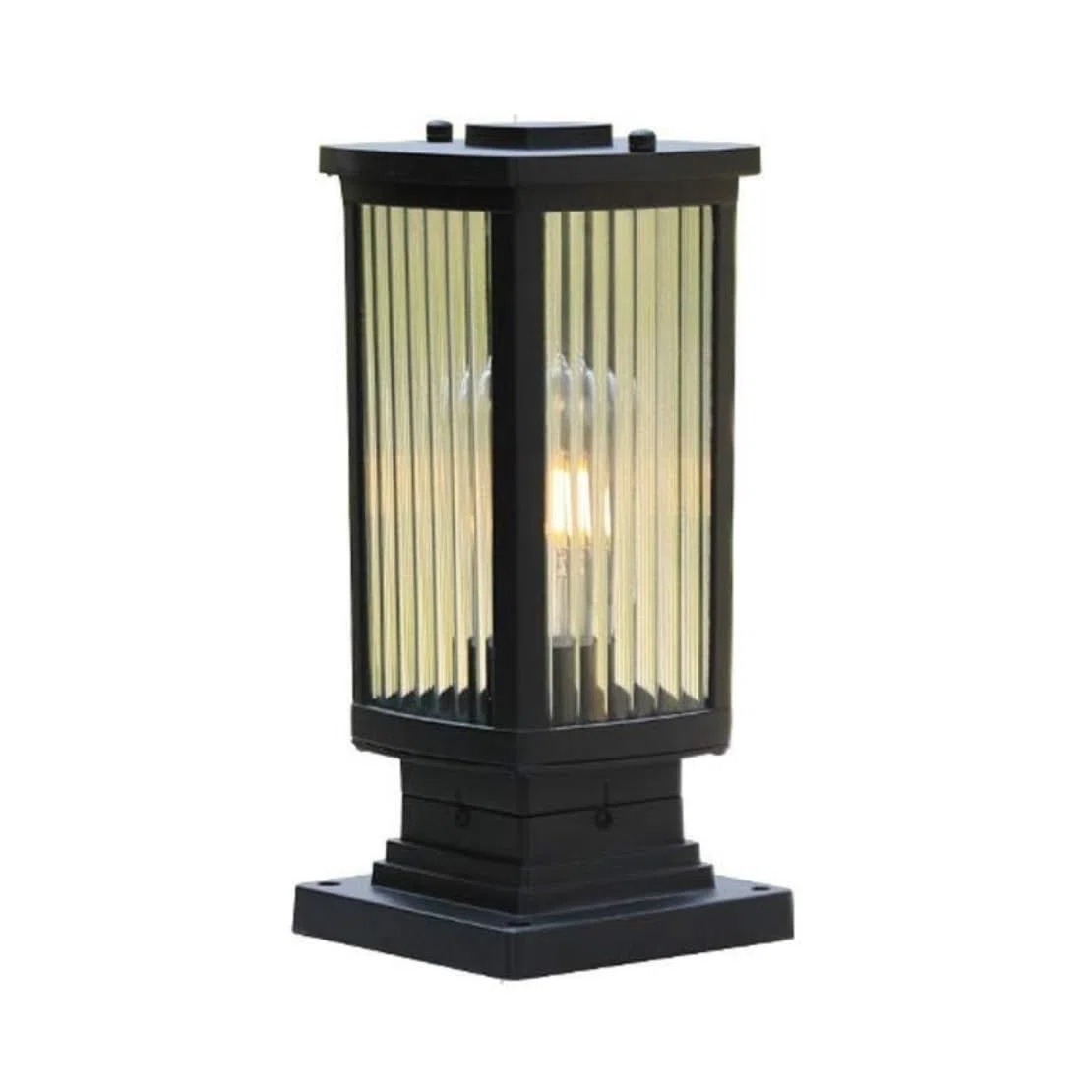 Farola Exterior Para Valla Poste De Luz Exterior De Aluminio Y Vidrio, E27, Resistente Al Agua, Para Jardín, Patio, Villa, Lámpara De Pilar, Lámpara De Columna De Porche Europea Luz De Columna(18*35.5